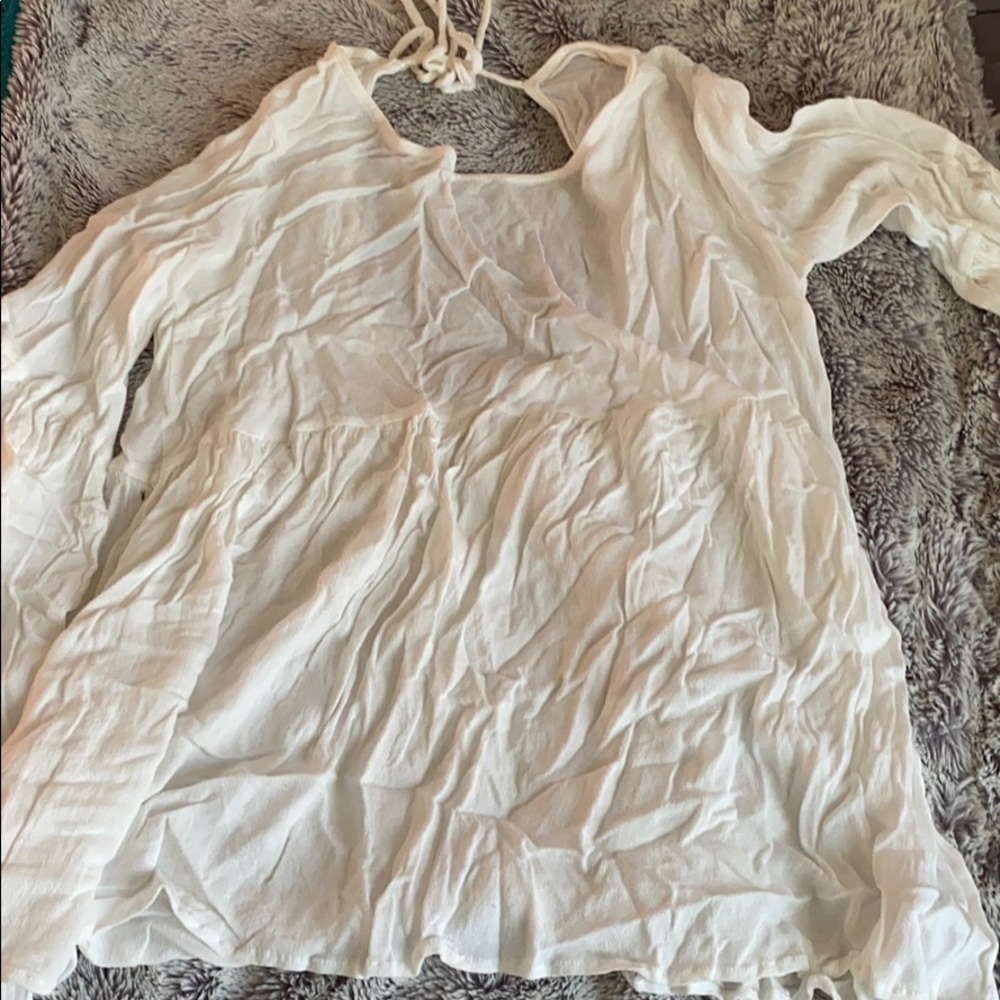 Urban Outfitters White Top with Back Cutout
